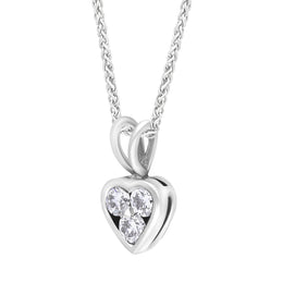 18ct White Gold 0.21ct Diamond Heart Necklace