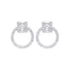 18ct White Gold 0.23 Diamond 0.39 Diamond Circle Bag Barrell Top Earrings