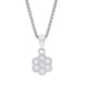 18ct White Gold 0.24ct Diamond Millgrain Cluster Pendant and Chain