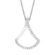 18ct White Gold 0.28 Diamond Open Bell Shape Pendant & Chain