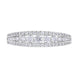 18ct White Gold 0.77 Diamond 3 Row Grad Claw Set Eternity Ring