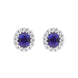 18ct White Gold .80 Sapphire .16 Diamond Cluster Earrings