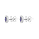 18ct White Gold .80 Sapphire .16 Diamond Cluster Earrings