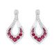 18ct White Gold 2.75ct Ruby and 0.41ct Diamond Open Twist Earrings