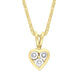 18ct Yellow Gold 0.21 Diamond 3 Stone Heart Pendant & Chain