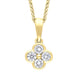 18ct Yellow 0.25 4 Stone Diamond Cluster Pendant & Chain