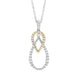 18ct Yellow and White Gold 0.45 Diamond 2 Drop Shape Pendant & Chain