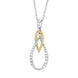 18ct Yellow and White Gold 0.45 Diamond 2 Drop Shape Pendant & Chain