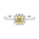 18ct White Gold .51ct Yellow Diamond .17 Cush Micro 18ct Yellow Gold Claw Cluster Ring