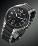 Junghans Spektrum Mega Solar Watch with black dial, steel bracelet, steel case