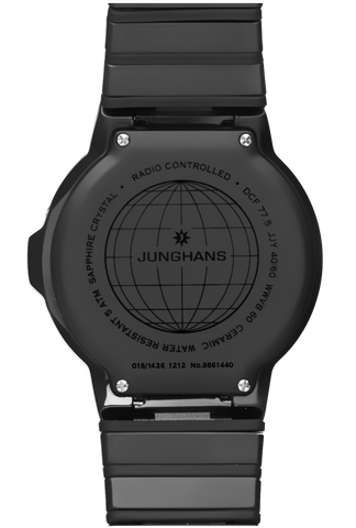 Junghans Force Mega Solar Watch with black dial, ceramic strap, ceramic case