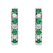 18ct White Gold Emerald and Diamond Huggie Hoop Earrings E01124E