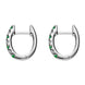 18ct White Gold Emerald and Diamond Huggie Hoop Earrings E01124E