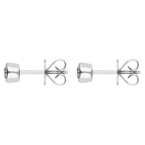 18ct White Gold 0.10ct Diamond Solitaire Stud Earrings, E2105.