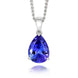 18ct White Gold Tanzanite Pear Cut Solitaire Necklace. TS1048P.