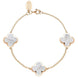 18ct Rose Gold WHITE MOP Bloom Four Leaf Clover Chain Bracelet, B1196 