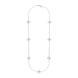 18ct White Gold WHITE MOP Bloom Four Leaf Clover Long Necklace, N1129 
