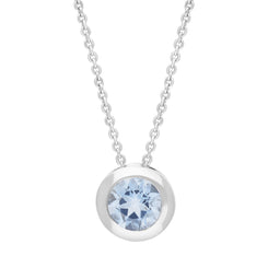 18ct White Gold 0.38ct Aquamarine Martini Slider Necklace