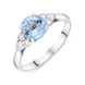 18ct White Gold&nbsp;1.09ct Aquamarine 0.30ct Diamond Three Stone Ring, FEU-3018.
