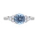 18ct White Gold 1.09ct Aquamarine 0.30ct Diamond Three Stone Ring