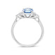 18ct White Gold&nbsp;1.09ct Aquamarine 0.30ct Diamond Three Stone Ring, FEU-3018.