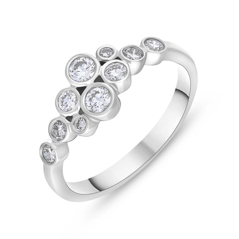 18ct White Gold Diamond .52 10st Cluster Ring