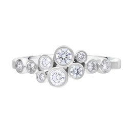 18ct White Gold Diamond .52 10st Cluster Ring