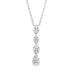 18ct White Gold 0.89ct Diamond Drop Necklace