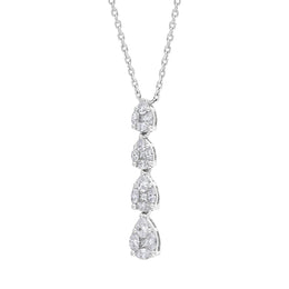 18ct White Gold 0.89ct Diamond Drop Necklace