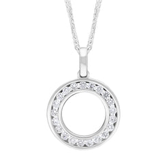 18ct White Gold 0.25ct Diamond Circle Necklace