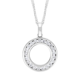 18ct White Gold 0.25ct Diamond Circle Necklace