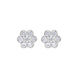 18ct White Gold 0.27ct Diamond Flower Cluster Stud Earrings