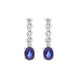 18ct White Gold 1.00ct Sapphire 0.32ct Diamond Drop Earrings