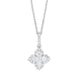18ct White Gold 0.50ct Diamond Clover Cluster Necklace, FEU-3029.