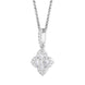 18ct White Gold 0.50ct Diamond Clover Cluster Necklace, FEU-3029.