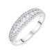 18ct White Gold 0.77ct Diamond Three Row Claw Set Graduating Ring