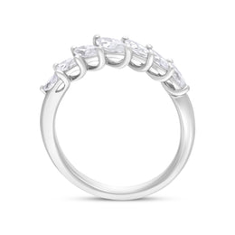 18ct White Gold 0.94ct Diamond Graduating Marquise Ring