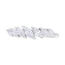 18ct White Gold 0.94ct Diamond Graduating Marquise Ring