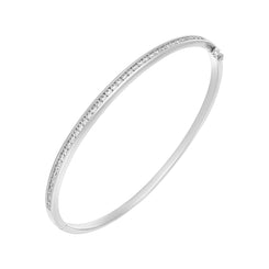 18ct White Gold 1.01ct Diamond Channel Set Bangle