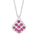 18ct White Gold 0.87ct Ruby 0.22ct Diamond Teardrop Necklace