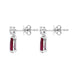 18ct White Gold 1.34ct Ruby 0.21ct Diamond Pear Drop Earrings