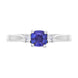 18ct White Gold 0.48ct Sapphire 0.07ct Diamond Cushion Cut Ring