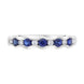 18ct White Gold 0.48ct Sapphire 0.12ct Diamond Half Eternity Wave Ring