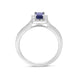18ct White Gold 0.61ct Sapphire 0.32ct Diamond Emerald Cut Pave Cluster Ring