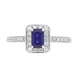 18ct White Gold 0.61ct Sapphire 0.32ct Diamond Emerald Cut Pave Cluster Ring