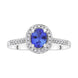 18ct White Gold 0.72ct Sapphire 0.19ct Diamond Halo Ring