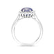 18ct White Gold Star Sapphire Diamond Oval Cluster Ring, PJW-409