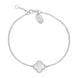 18ct White Gold WHITE MOP Bloom Four Leaf Clover Ball Edge Chain Bracelet, B1154