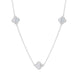 18ct White Gold White Mother of Pearl Bloom Four Leaf Clover Ball Edge Necklace