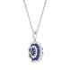 18ct White Gold Sapphire Diamond Cluster Oval Pendant